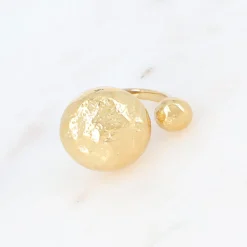 Fashion HippieChic Bague avec 2 Pièces Martelées