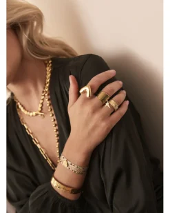 Sale HippieChic Bague Bombée Dorée