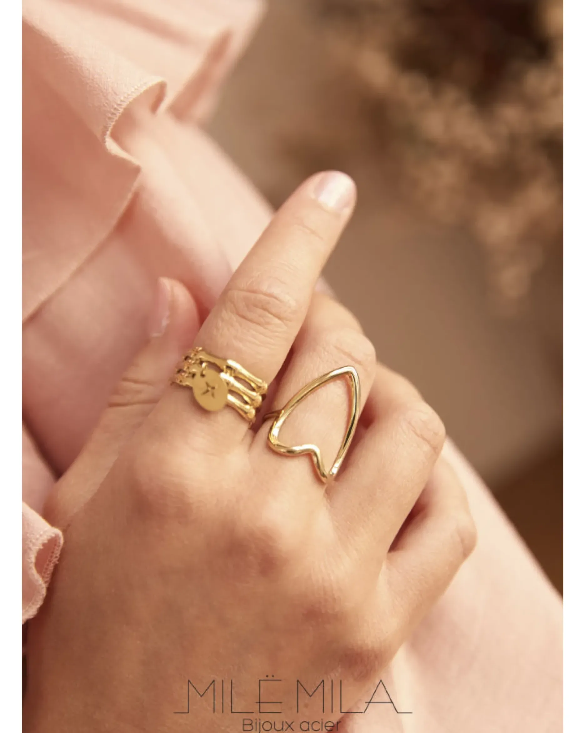 Store HippieChic Bague Breloque Doré