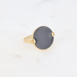 Outlet HippieChic Bague Émaillée Noire