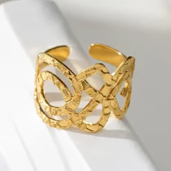 Outlet HippieChic Bague Martelée Ajourée