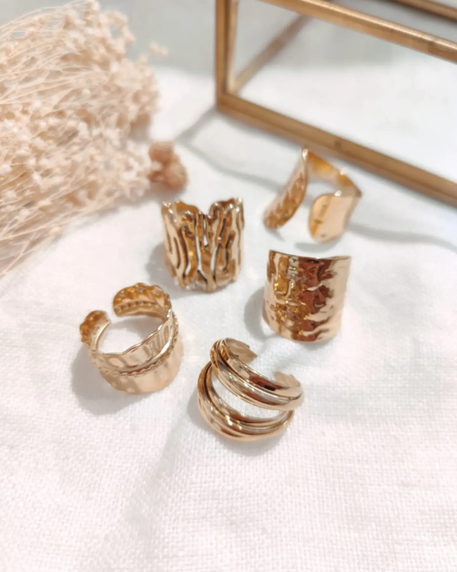 Cheap HippieChic Bague Martelée Dorée