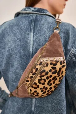 Online HippieChic Banane en Cuir Empiècement Animal