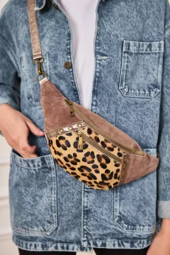 Online HippieChic Banane en Cuir Empiècement Animal