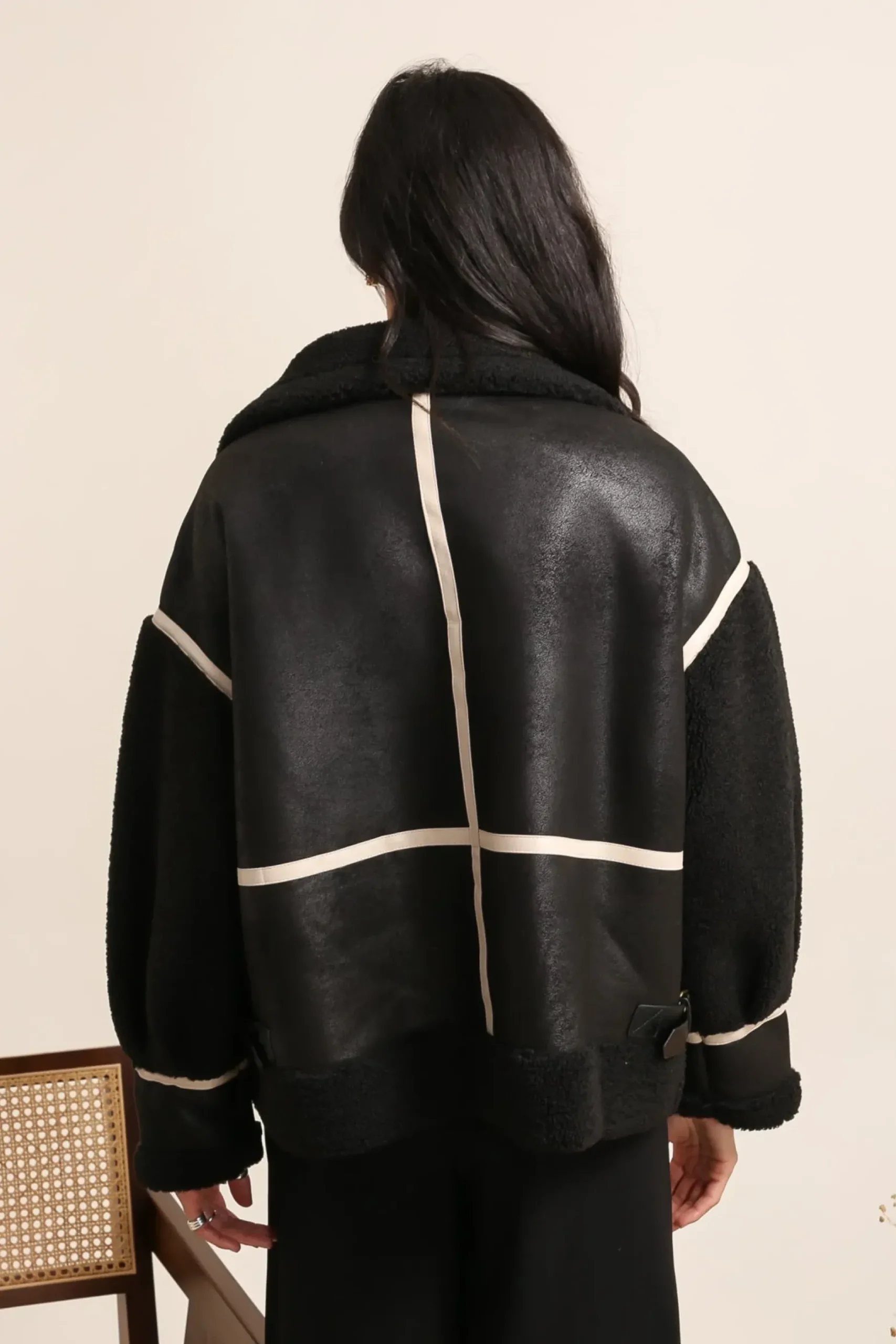 Store HippieChic Blouson Oversize Noir & Blanc