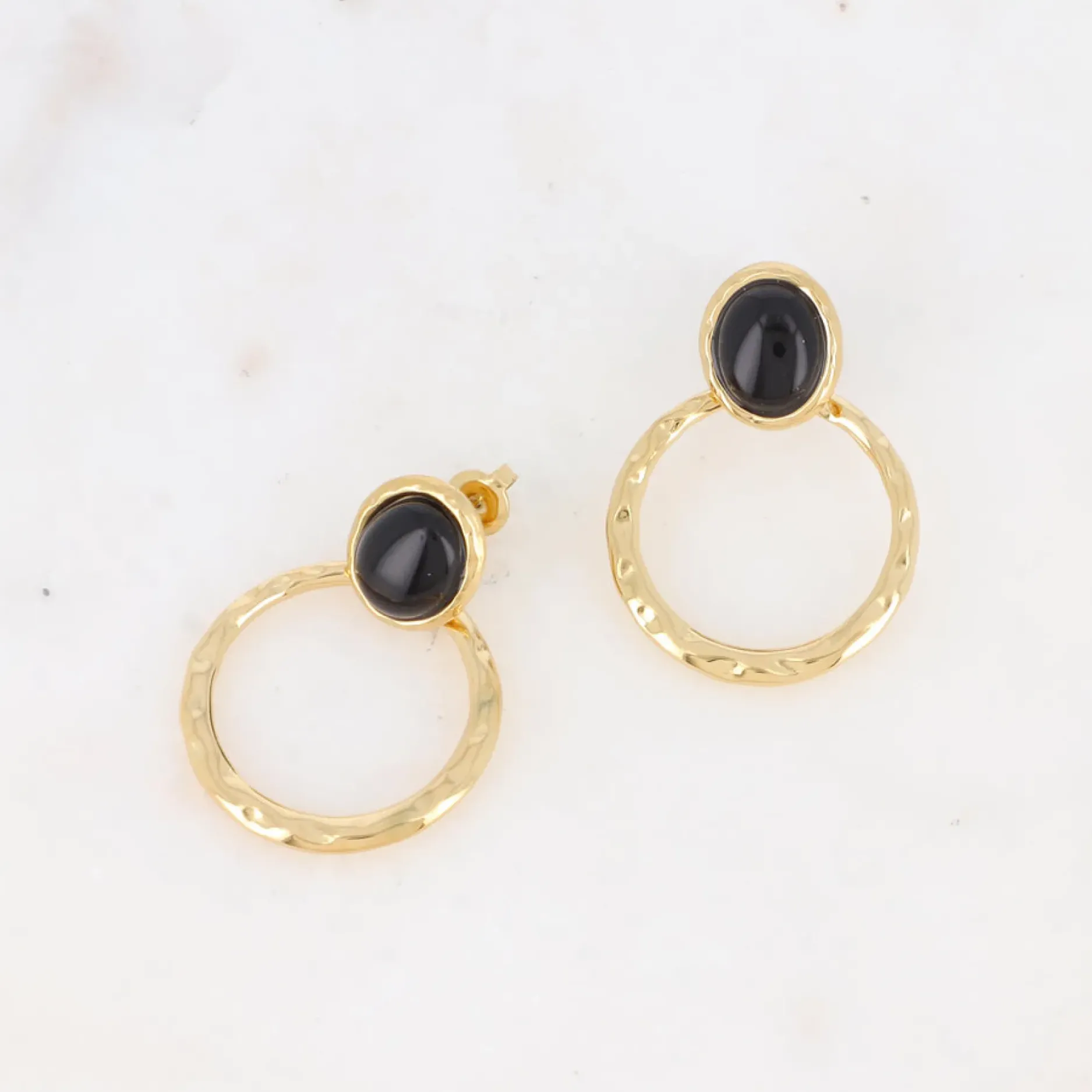 Hot HippieChic Boucles d'Oreilles avec Pierre Naturelle