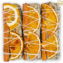 Cheap HippieChic Bouquet de tranches d'orange et de cannelle avec sauge blanche