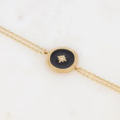Outlet HippieChic Bracelet avec Pièce Émaillée et Strass