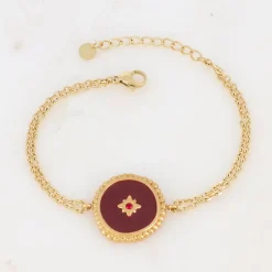 Outlet HippieChic Bracelet avec Pièce Émaillée et Strass