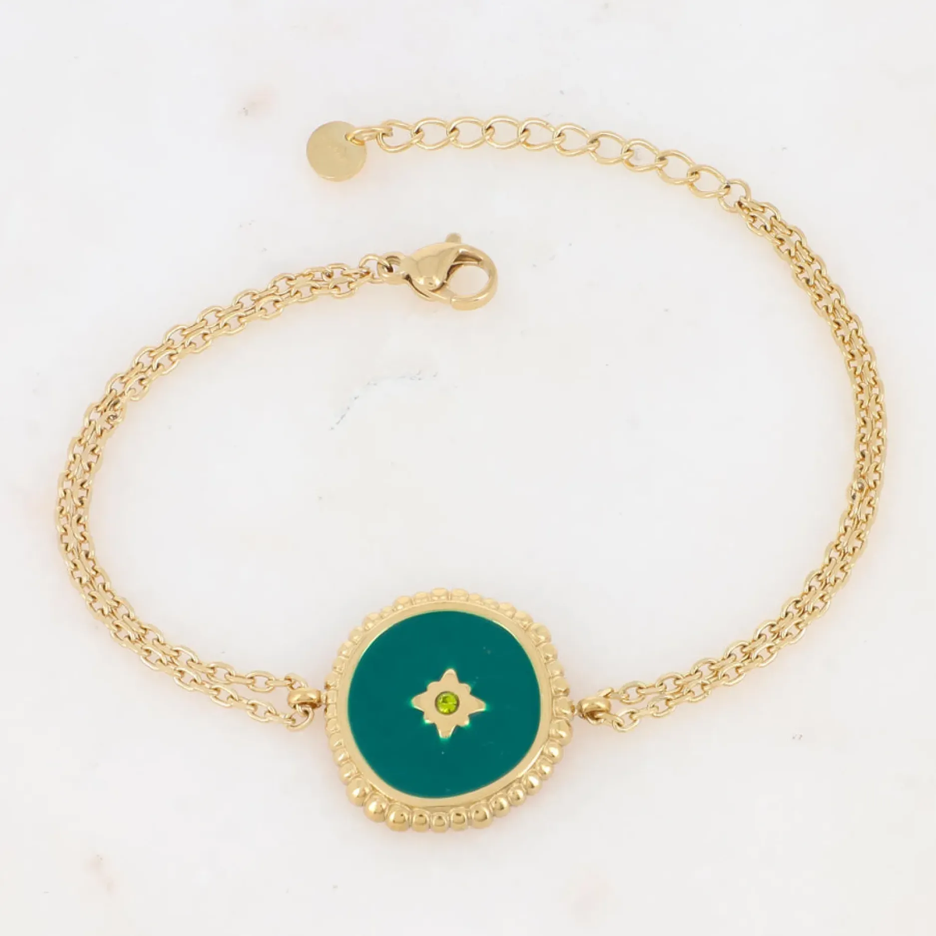 Outlet HippieChic Bracelet avec Pièce Émaillée et Strass