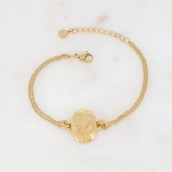 Online HippieChic Bracelet avec Pièce Martelée Ovale