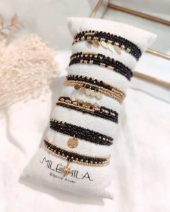 Outlet HippieChic Bracelet Multi Tours Noir et Doré