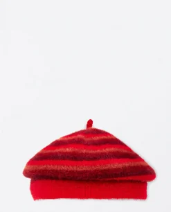 Sale HippieChic Béret en Fourrure Rayée / 34BURA532