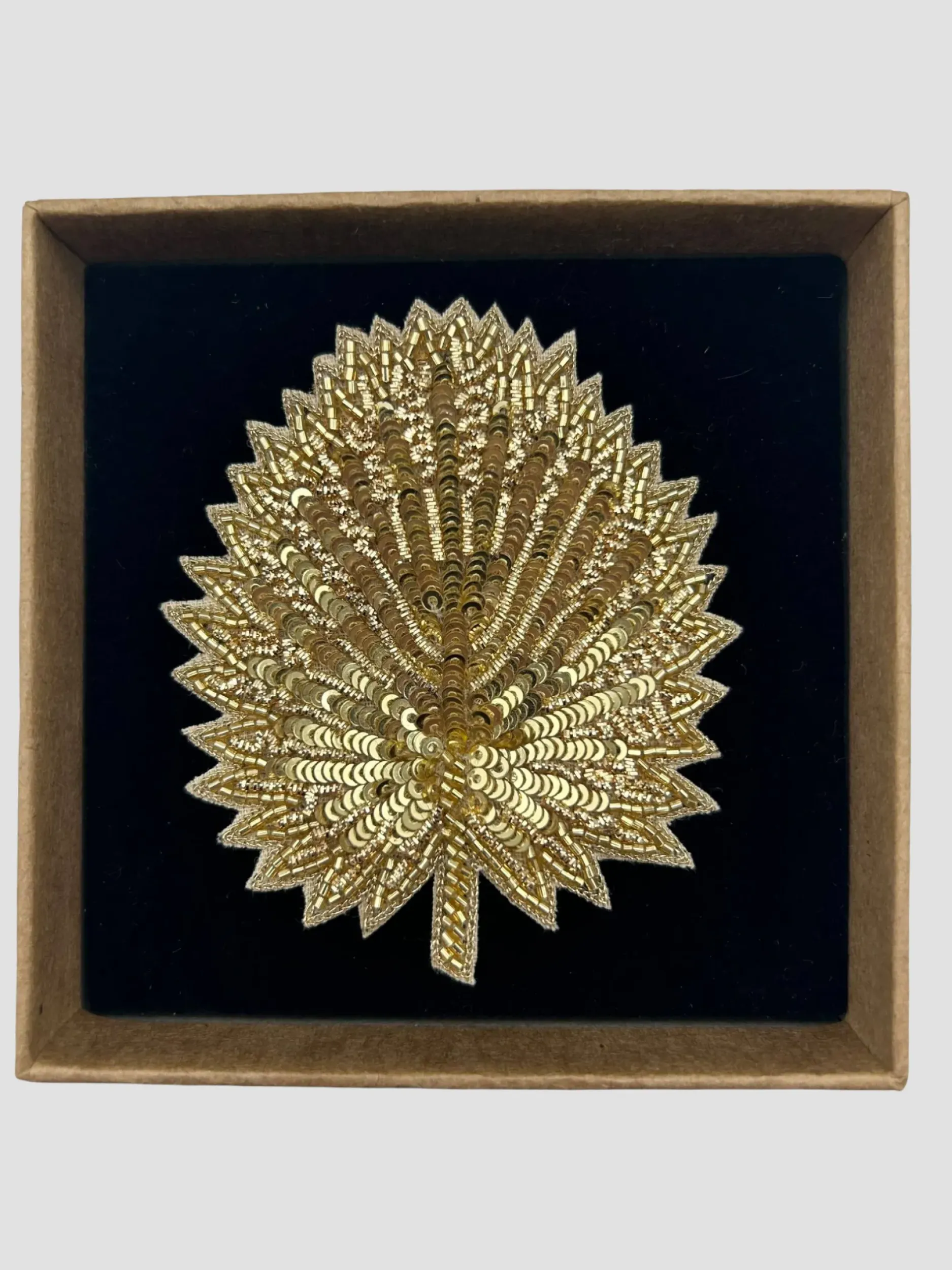 New HippieChic Broche Feuille Doré