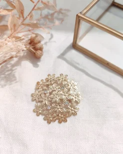 New HippieChic Broche Fleurs Dorée