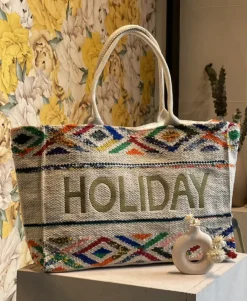 Shop HippieChic Cabas Brodé Indy AmoreFuchsia