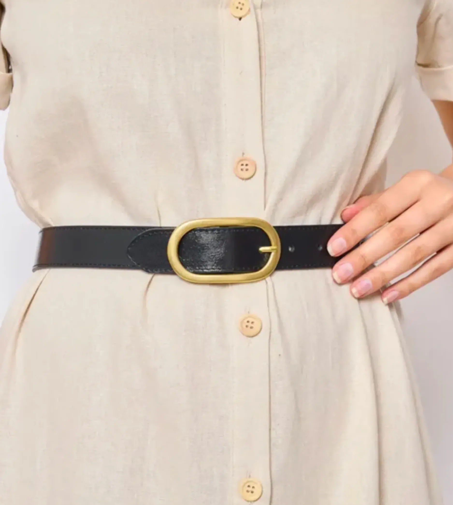 Store HippieChic Ceinture en Cuir Aelis Kaki