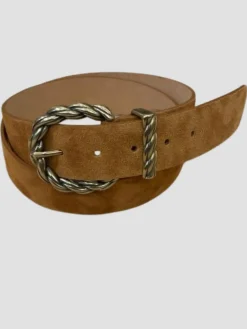 Best HippieChic Ceinture en Cuir Boucle Torsadée Camel