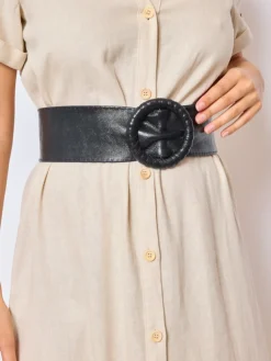 Clearance HippieChic Ceinture en cuir uni - hippie chic Noir