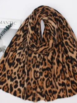 New HippieChic Écharpe en Laine Léopard