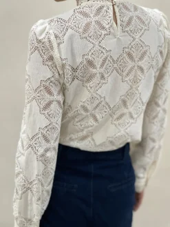 Hot HippieChic Chemise Dentelle Col Montant