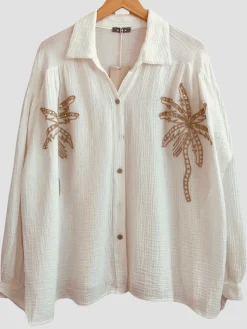 Shop HippieChic Chemise Gaze de Coton Palmier