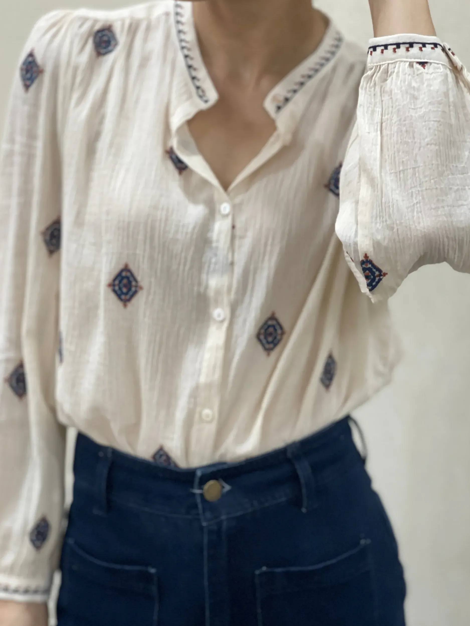 Cheap HippieChic Chemise Mazy Écru