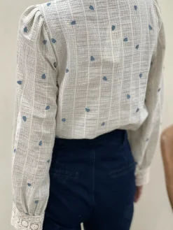 Online HippieChic Chemise Rayé Coeur Brodé