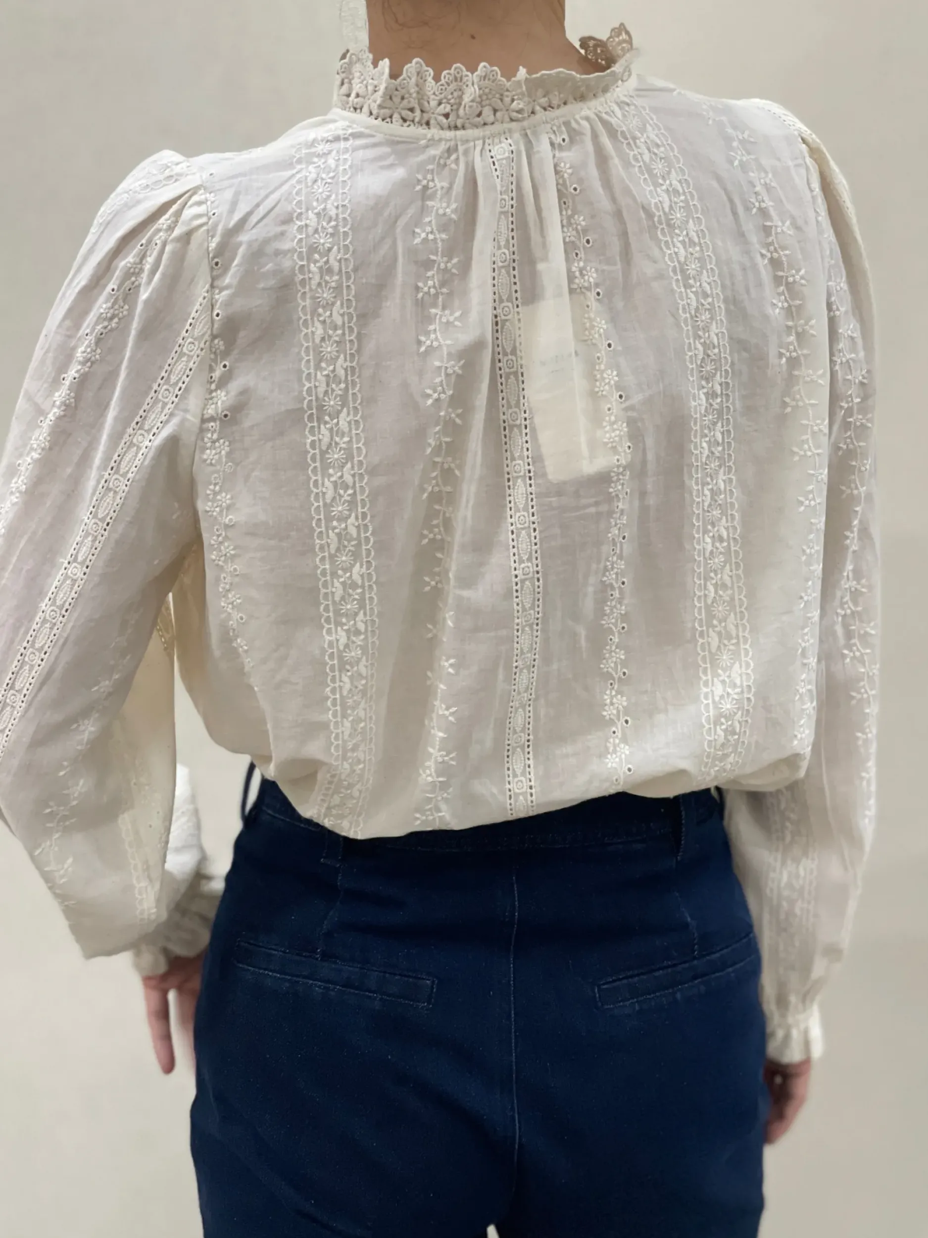 Cheap HippieChic Chemisier Brodée Col Dentelle