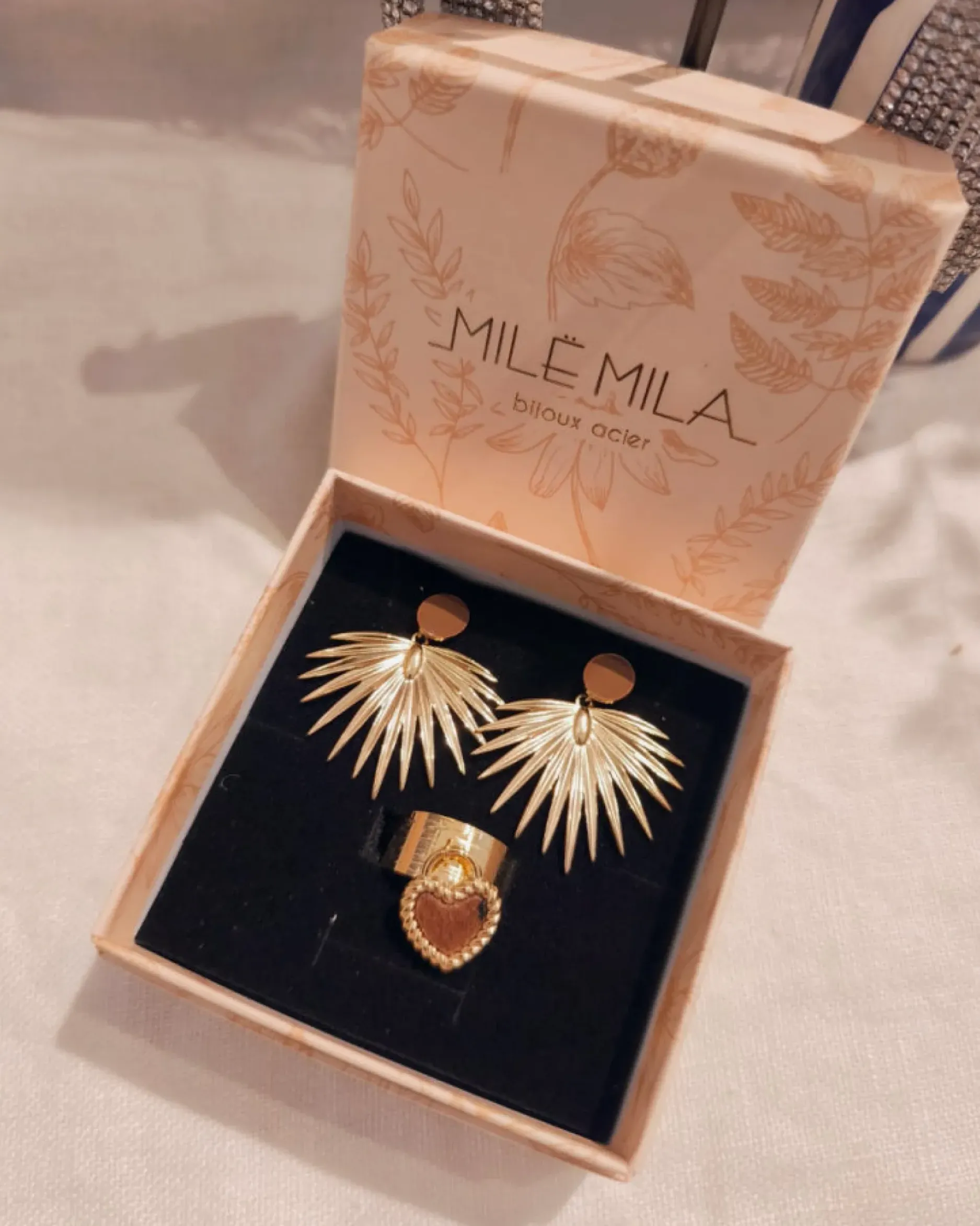 Online HippieChic Coffret Cadeaux Bijoux Duo Marron