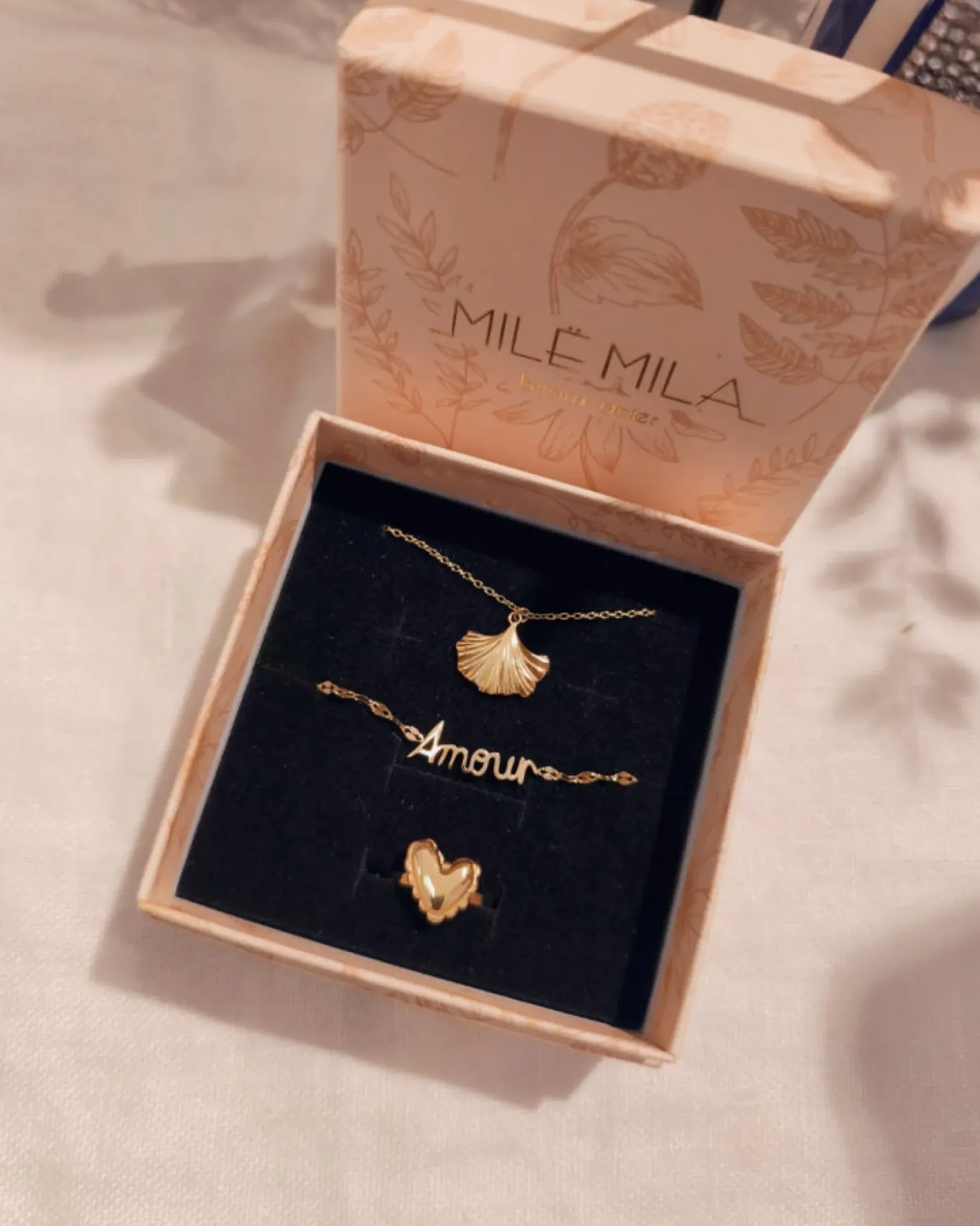 Best HippieChic Coffret Cadeaux Bijoux Trio Or