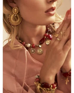 New HippieChic Collier Céramique Breloque Soleil