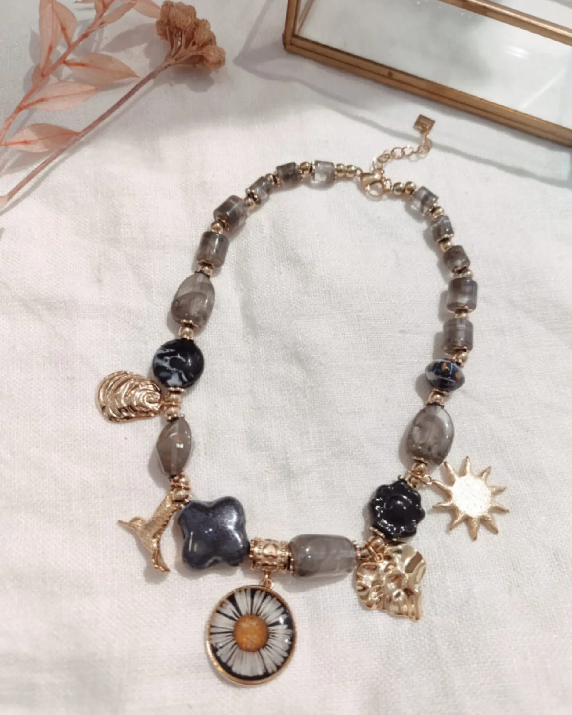 Flash Sale HippieChic Collier Fleurs Séchées