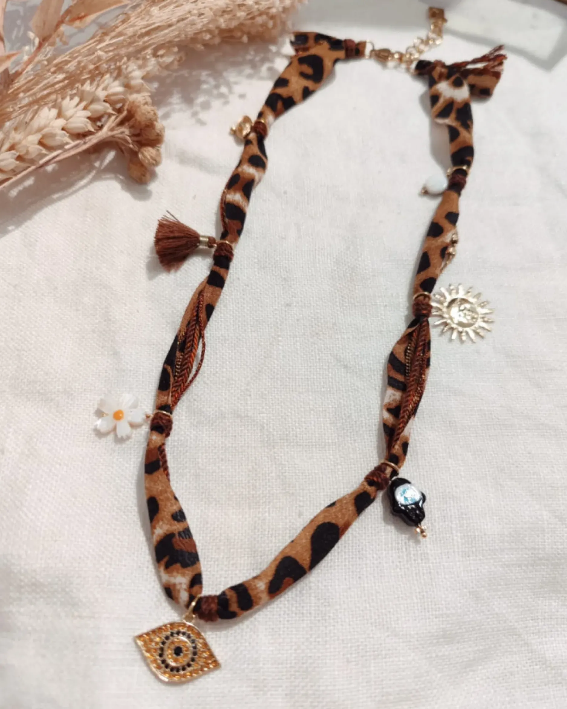 Discount HippieChic Collier Léopard Oeil Strass