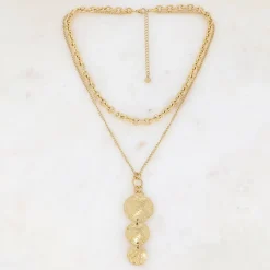 Best HippieChic Collier Pièces Rondes Martelées