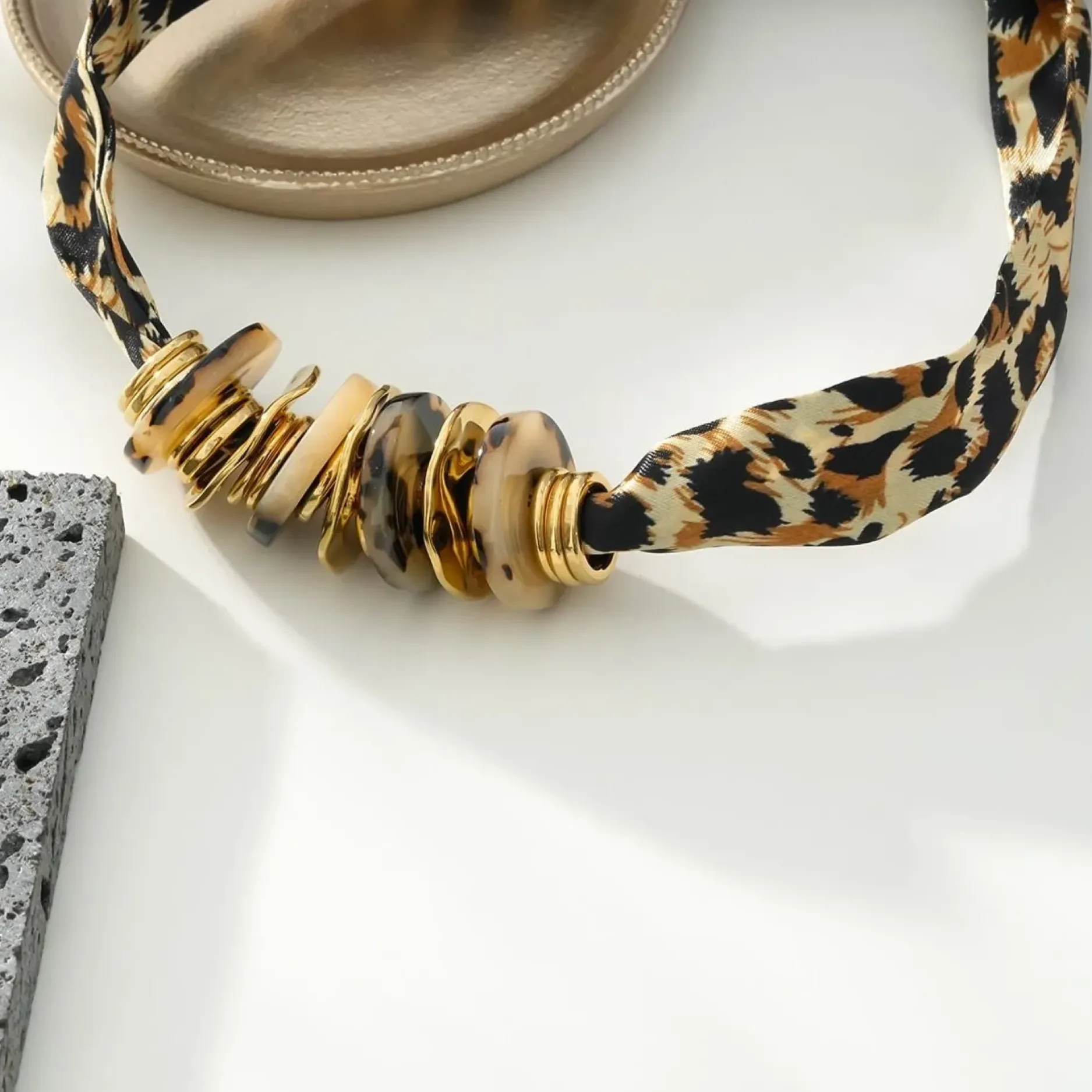 Store HippieChic Collier Tissu Léopard