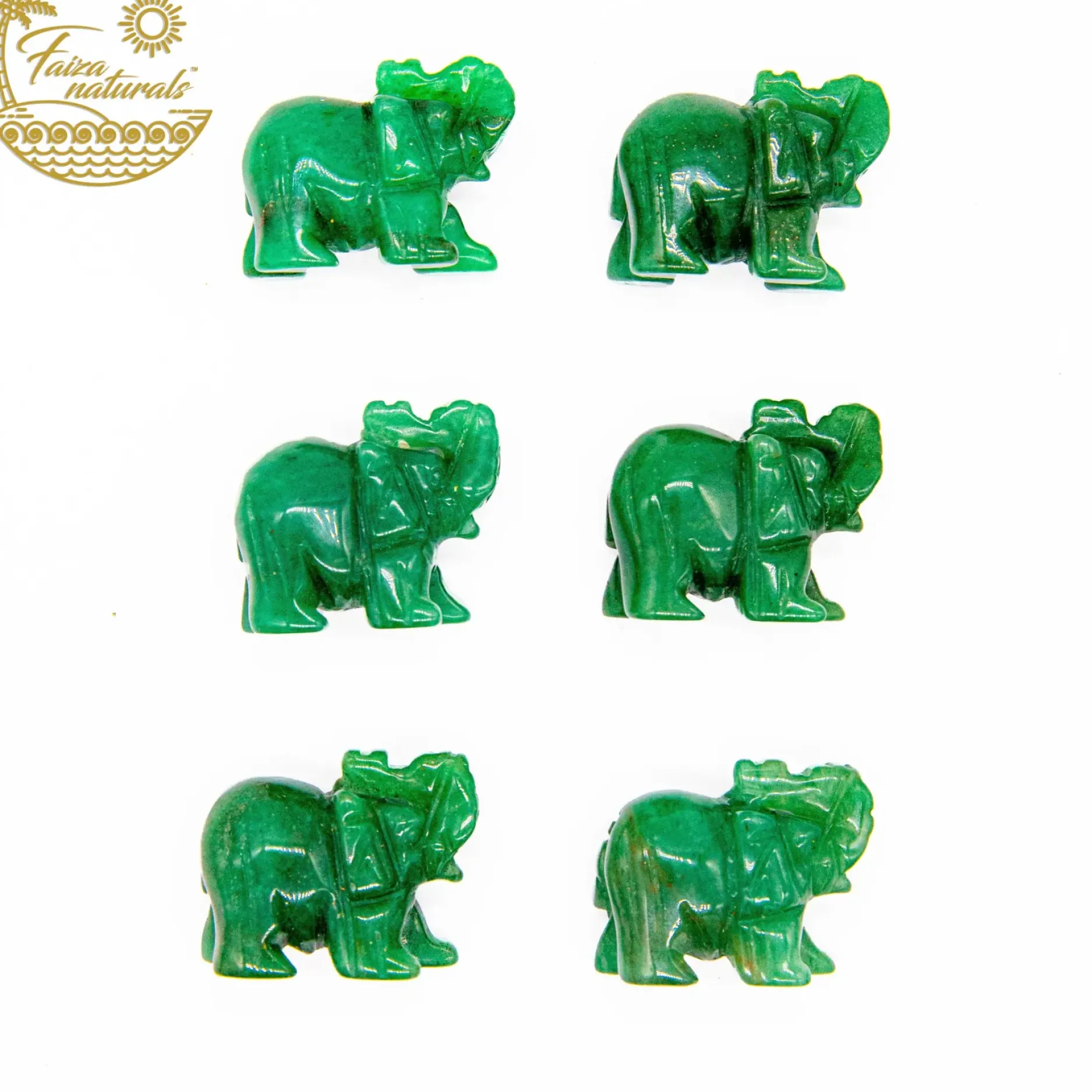 Best HippieChic Cristaux d'éléphant en aventurine verte (sculptés à la main)