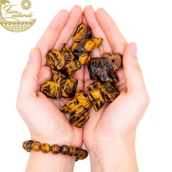 Store HippieChic Figurines en cristal d'éléphant en œil de tigre (sculptées à la main)