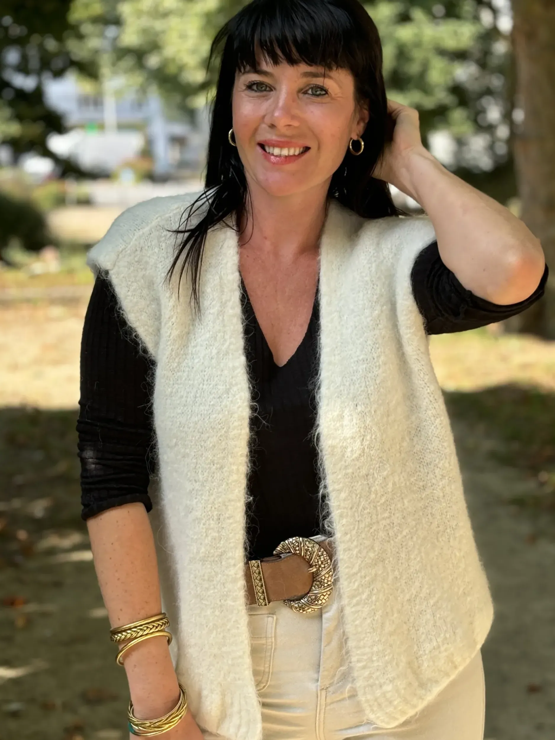 Hot HippieChic Gilet Alpaga sans Manches