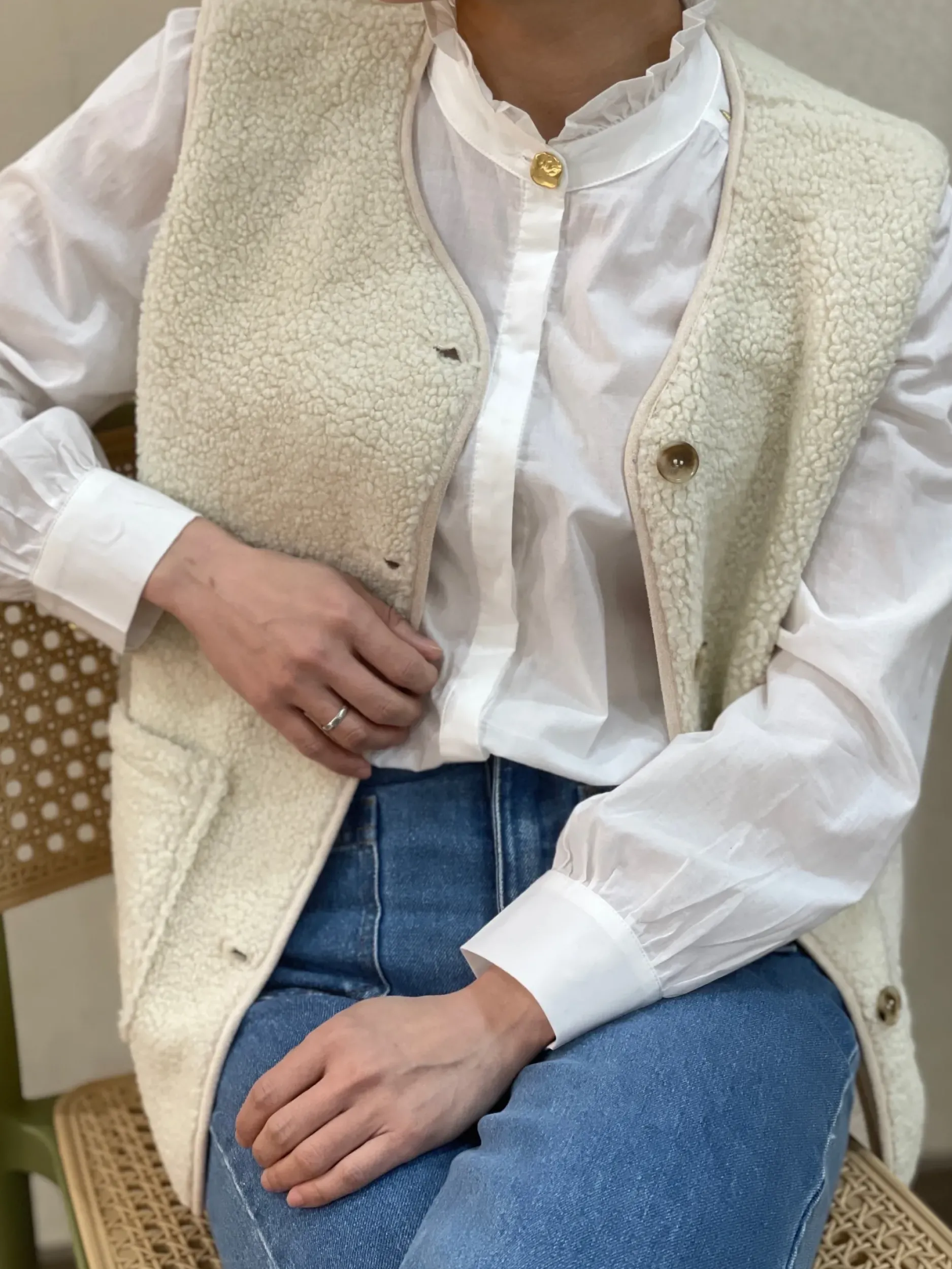 Outlet HippieChic Gilet Long Bouclette Uni