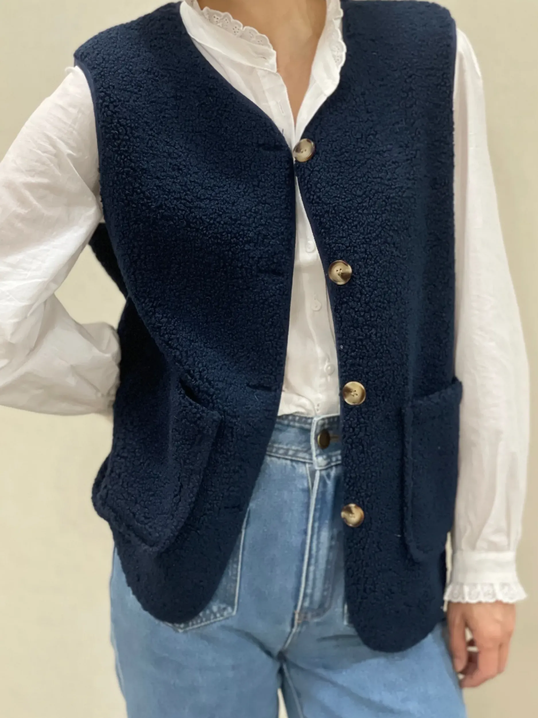 Outlet HippieChic Gilet Long Bouclette Uni