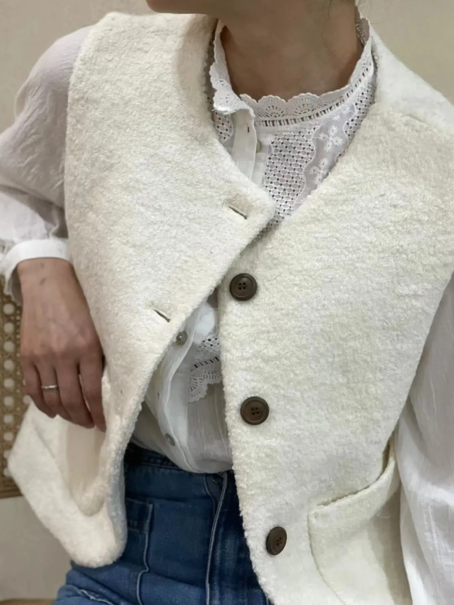 Online HippieChic Gilet sans Manches en Laine