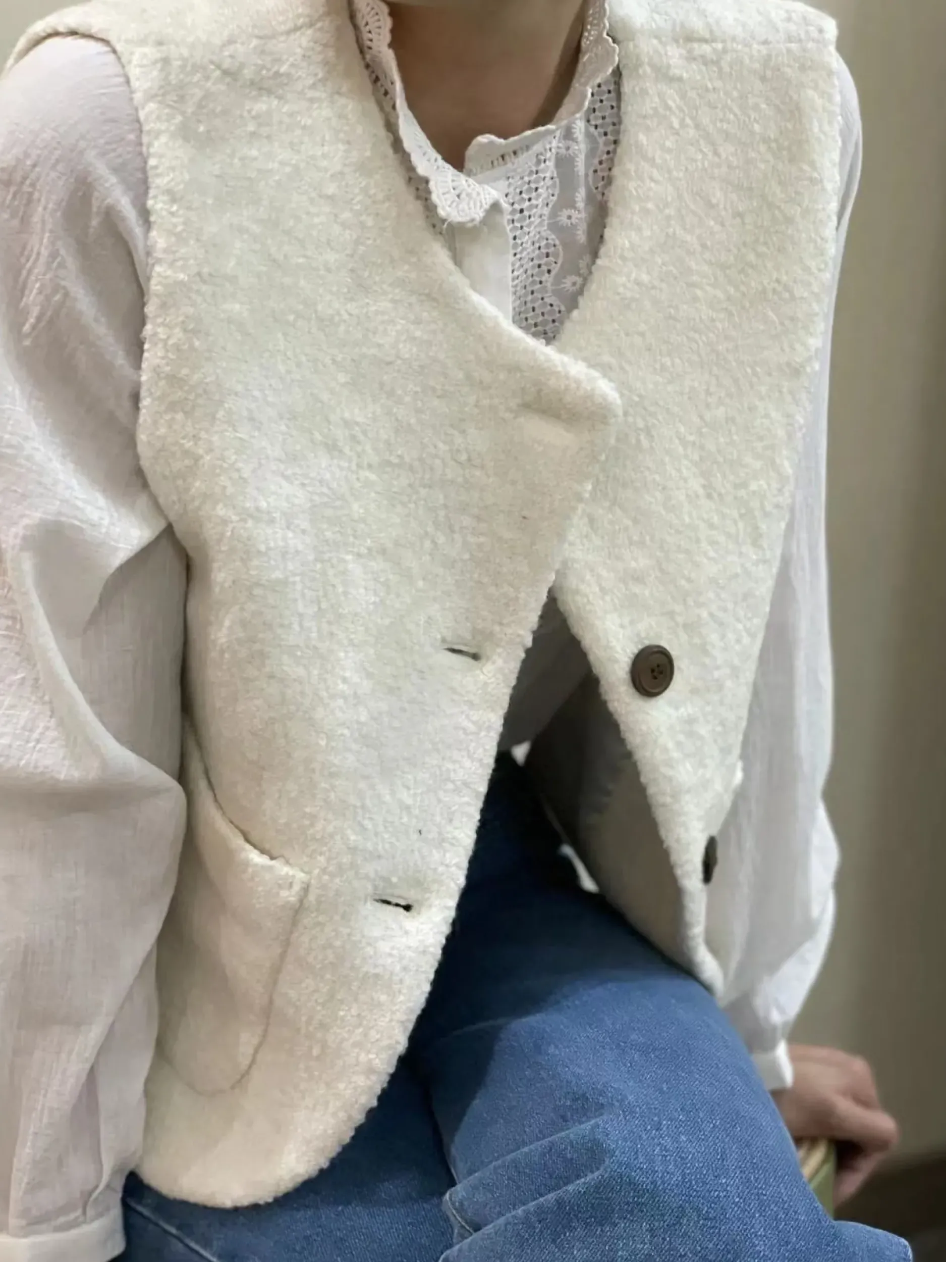 Online HippieChic Gilet sans Manches en Laine