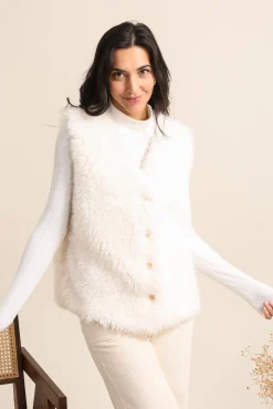 Fashion HippieChic Gilet sans Manches Fluffy