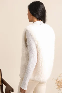 Fashion HippieChic Gilet sans Manches Fluffy