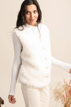 Fashion HippieChic Gilet sans Manches Fluffy