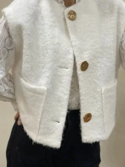 Hot HippieChic Gilet sans Manches Poches Bouclettes