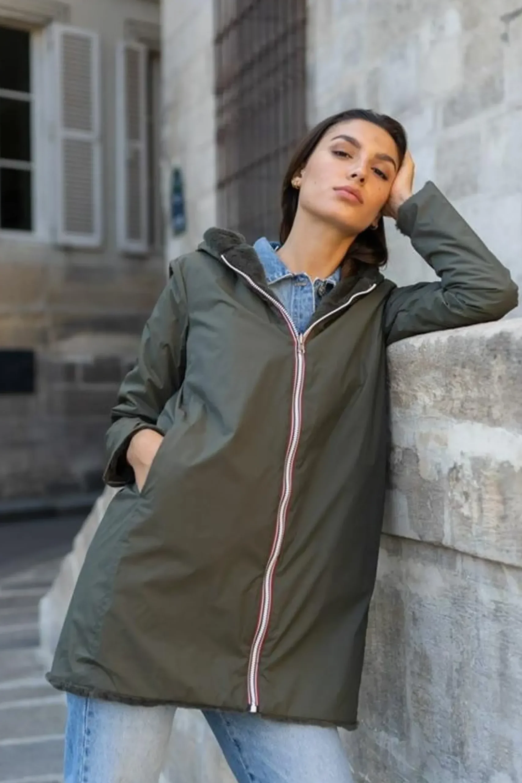 Sale HippieChic Imperméable Réversible Fourrée