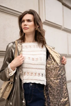 Cheap HippieChic Imperméable Réversible Léopard Noir