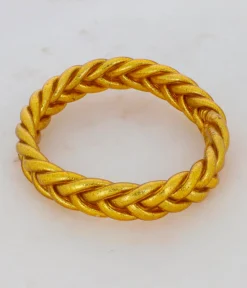 Store HippieChic Jonc Bouddhiste Tressé Doré